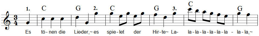 Es tönen die Lieder in C