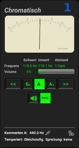 Stimm-App Startansicht