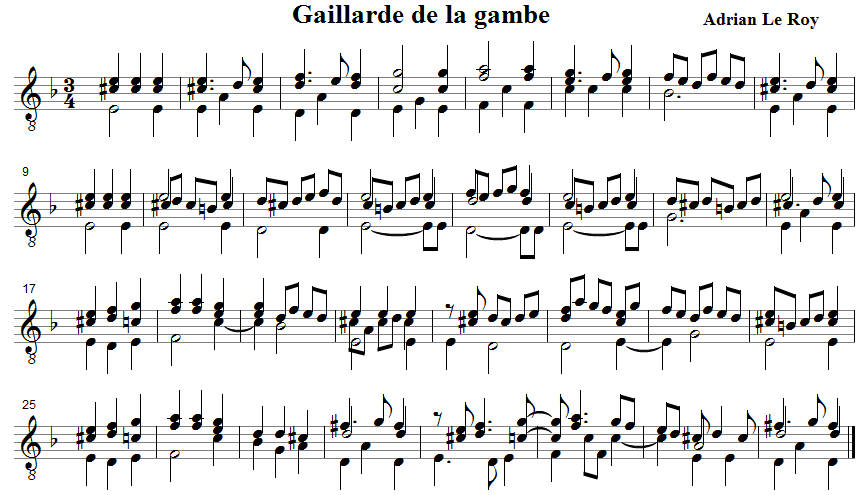 Le Roy, Gaillarde de la gambe